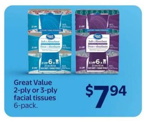 Great Value Facial Tissues