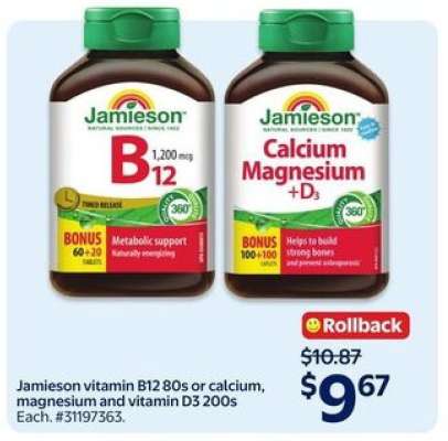 Jamieson vitamin B12 or calcium, magnesium and vitamin D3