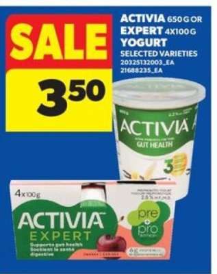 ACTIVIA or EXPERT Yogurt