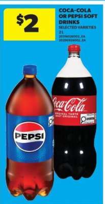 COCA-COLA or PEPSI SOFT DRINKS