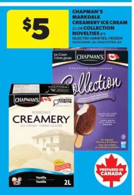 Chapman's Markdale Creamery Ice Cream or Collection Novelties