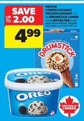 Nestlé Confectionary Frozen Dessert or Drumstick Cones