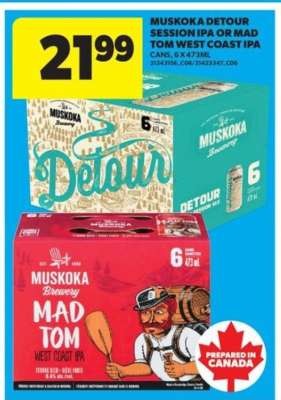 Muskoka Detour Session IPA or Mad Tom West Coast IPA
