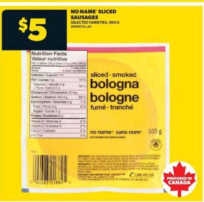 NO NAME SLICED SAUSAGES