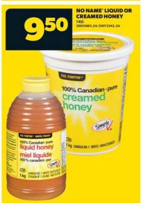 NO NAME LIQUID OR CREAMED HONEY