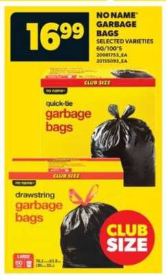 NO NAME GARBAGE BAGS