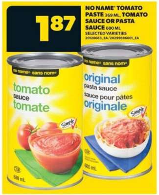 NO NAME Tomato Paste, Tomato Sauce or Pasta Sauce