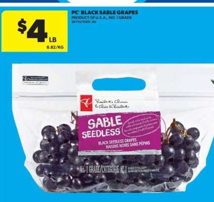 PC Black Sable Grapes