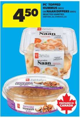 PC Topped Hummus or Naan Dippers