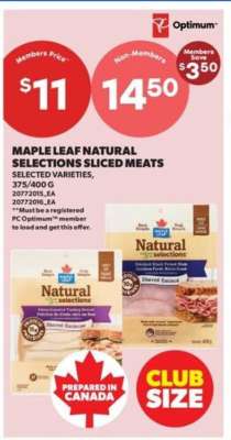 Maple Leaf Natural Selections Sliced Meats
