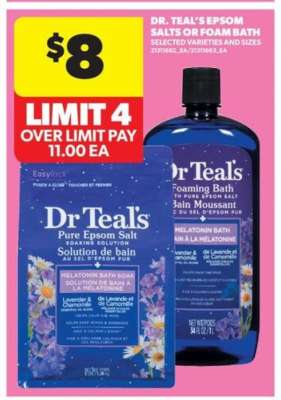 Dr. Teal’s Epsom Salts or Foam Bath