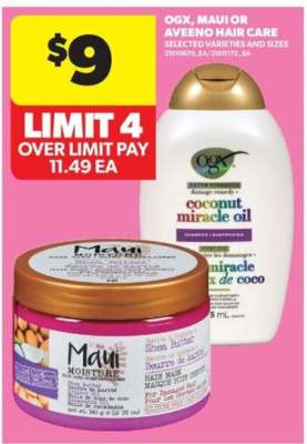 OGX, Maui or Aveeno Hair Care