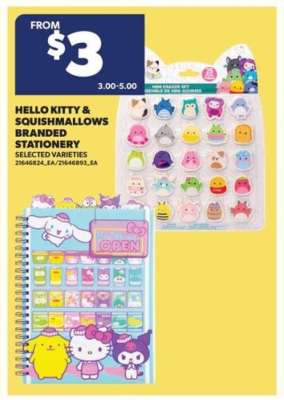 Hello Kitty & Squishmallows Branded Stationery