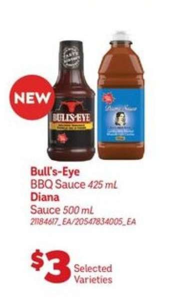 Bull's-Eye BBQ Sauce 425 mL / Diana Sauce 500 mL