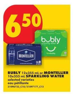 bubly or MONTELLIER Sparkling Water