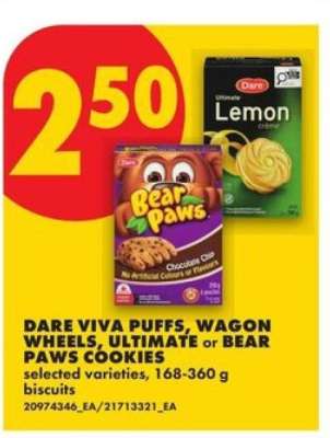 Dare Viva Puffs, Wagon Wheels, Ultimate or Bear Paws Cookies