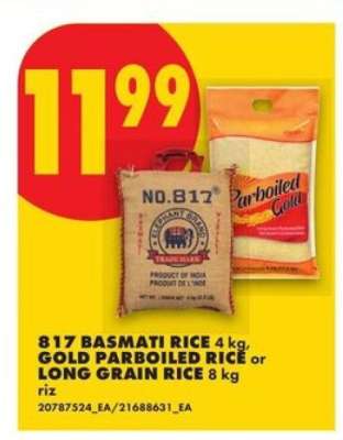 817 Basmati Rice, Gold Parboiled Rice or Long Grain Rice