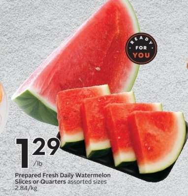 Prepared Fresh Daily Watermelon Slices or Quarters
