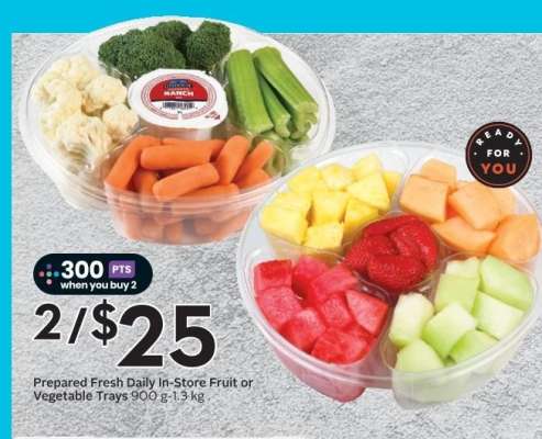 Prepared Fresh Daily In-Store Fruit or Vegetable Trays