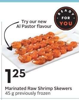 Marinated Raw Shrimp Skewers