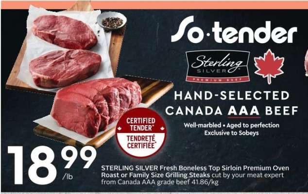 STERLING SILVER Fresh Boneless Top Sirloin