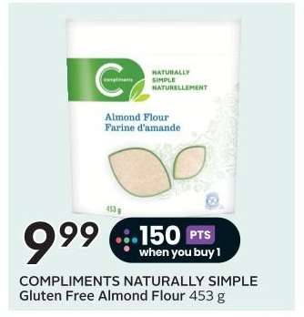 COMPLIMENTS NATURALLY SIMPLE Gluten Free Almond Flour 453 g