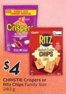 CHRISTIE Crispers or Ritz Chips Family Size