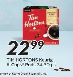 TIM HORTONS Keurig K-Cups Pods 24-30 pk