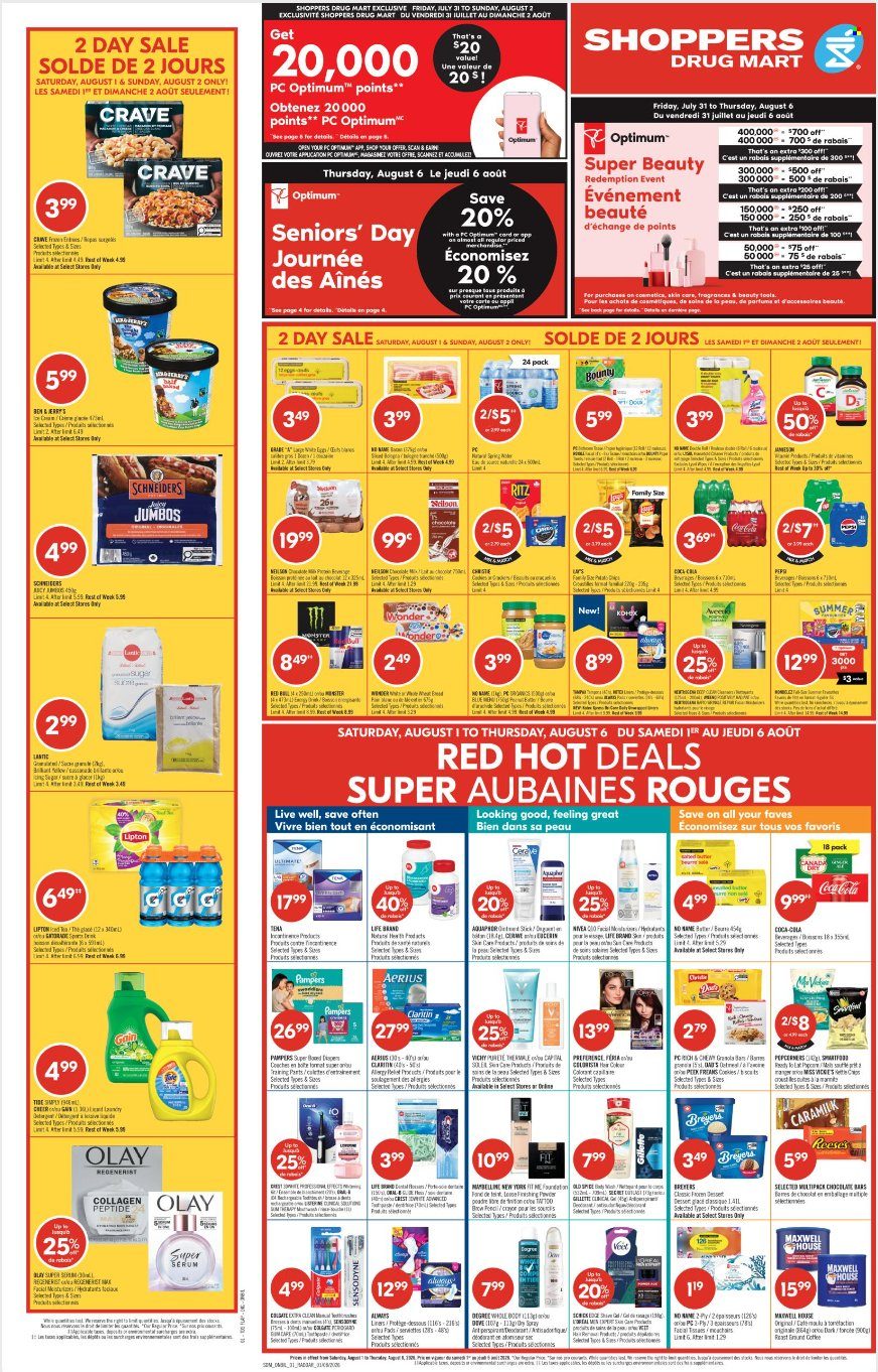 Shoppers Drug Mart flyer - August 01, 2026 - August 06, 2026. Page 1