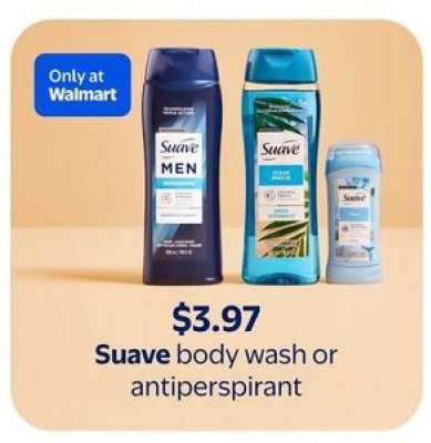 Suave body wash or antiperspirant