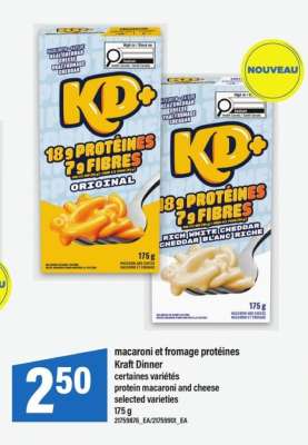 macaroni et fromage protéines