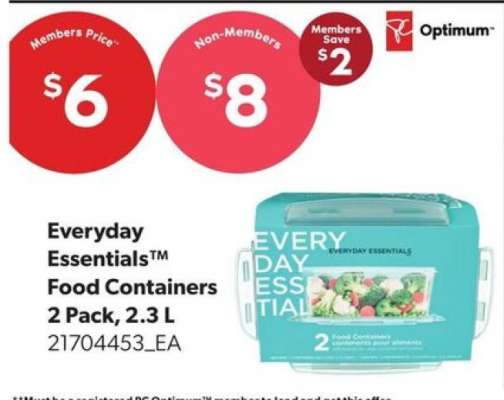 Everyday Essentials™ Food Containers 2 Pack, 2.3 L