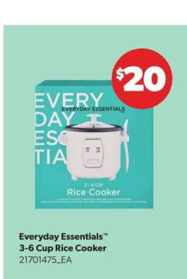 Everyday Essentials 3-6 Cup Rice Cooker