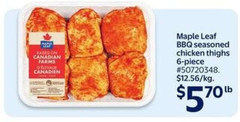 Maple Leaf BBQ seasoned chicken thighs