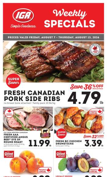 IGA Simple Goodness Flyer - August 07, 2026 - August 13, 2026.