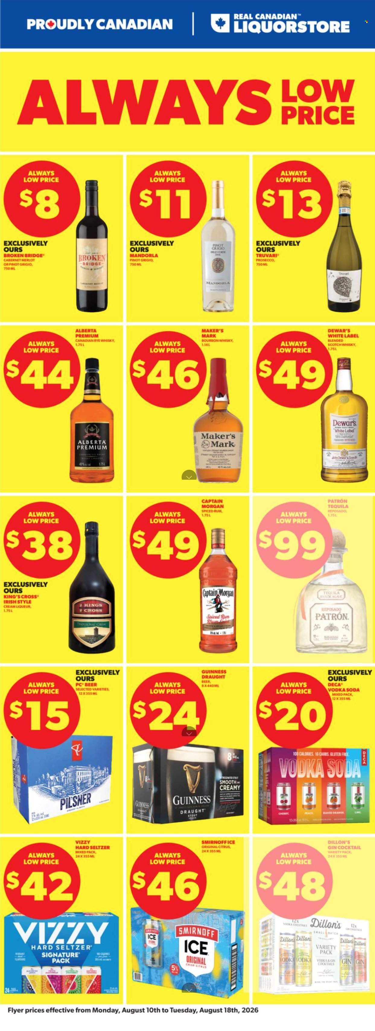 Real Canadian Liquorstore flyer - August 10, 2026 - August 18, 2026. Page 1