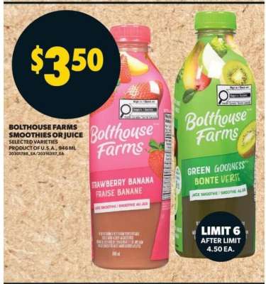 Bolthouse Farms Smoothies or Juice