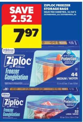 Ziploc Freezer Storage Bags