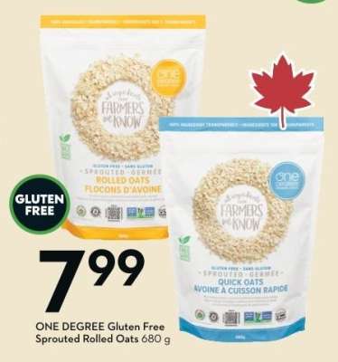 ONE DEGREE Gluten Free Sprouted Rolled Oats 680 g