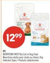 PC NUTRITION FIRST DRY CAT or DOG FOOD