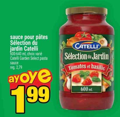 SAUCE POUR PÂTES SÉLECTION DU JARDIN CATELLI
