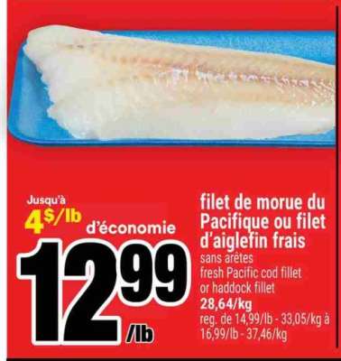 filet de morue du Pacifique ou filet d’aiglefin frais
