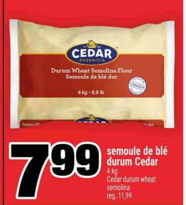 semoule de blé durum Cedar