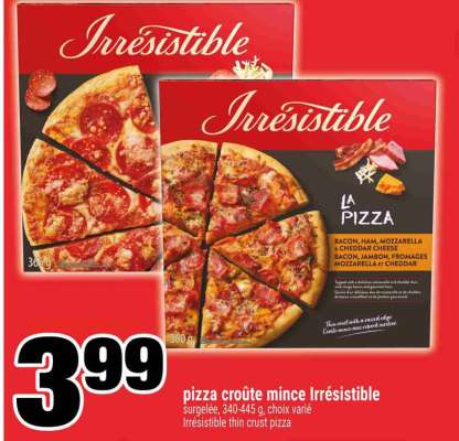 pizza croûte mince Irrésistible