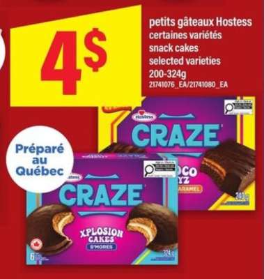Hostess Craze Snack Cakes