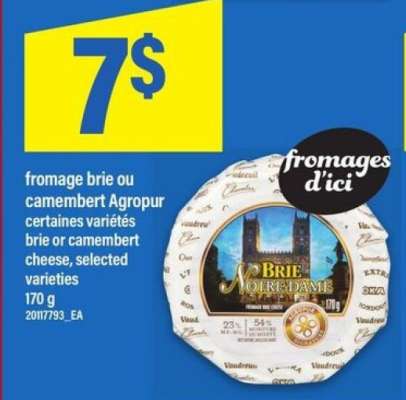 fromage brie ou camembert Agropur