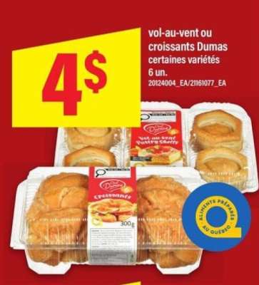 Vol-au-vent ou croissants Dumas