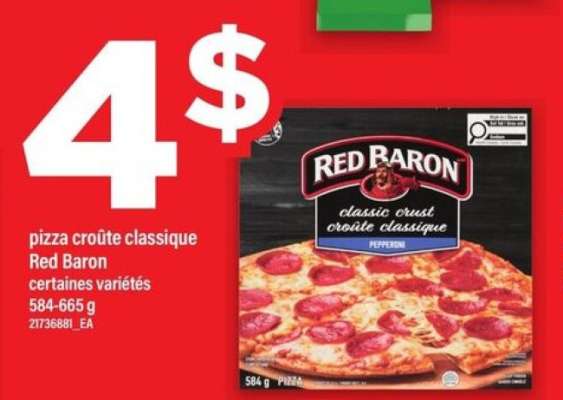 pizza croûte classique Red Baron