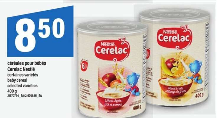 Céréales pour bébés Cerelac Nestlé