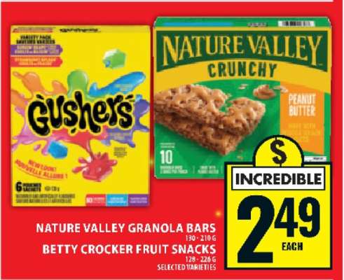 Nature Valley Granola Bars & Betty Crocker Fruit Snacks